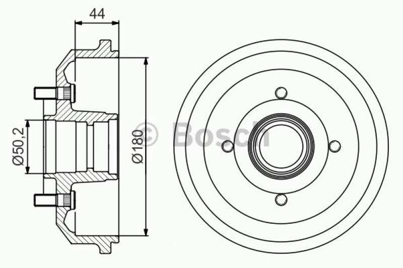 2x BOSCH Brake Drum