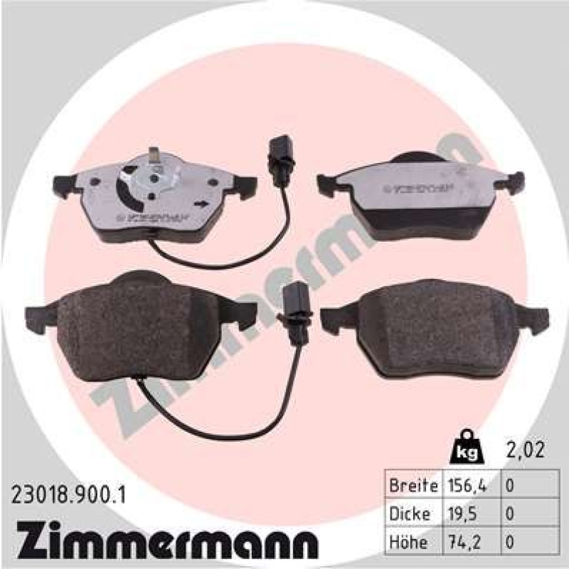 ZIMMERMANN Bremsbelagsatz, Scheibenbremse rd:z