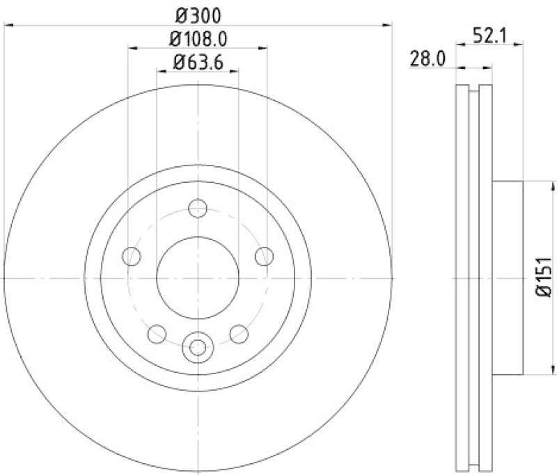 2x HELLA Brake Disc PRO