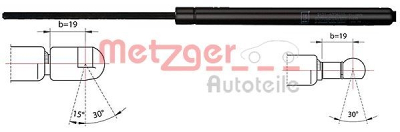 METZGER Gas Spring, boot-/cargo area