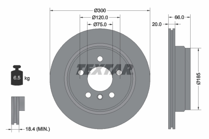2x TEXTAR Bremsscheibe PRO 92239703