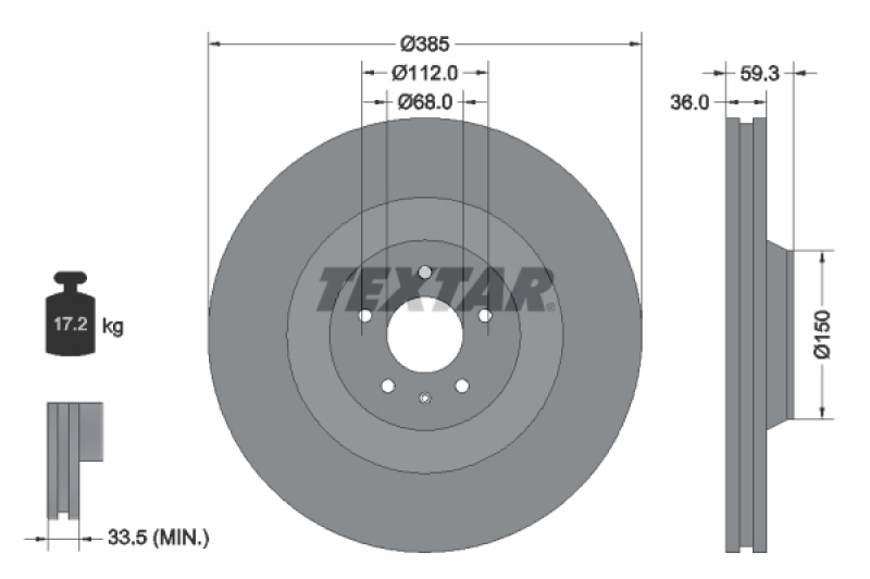 2x TEXTAR Bremsscheibe PRO