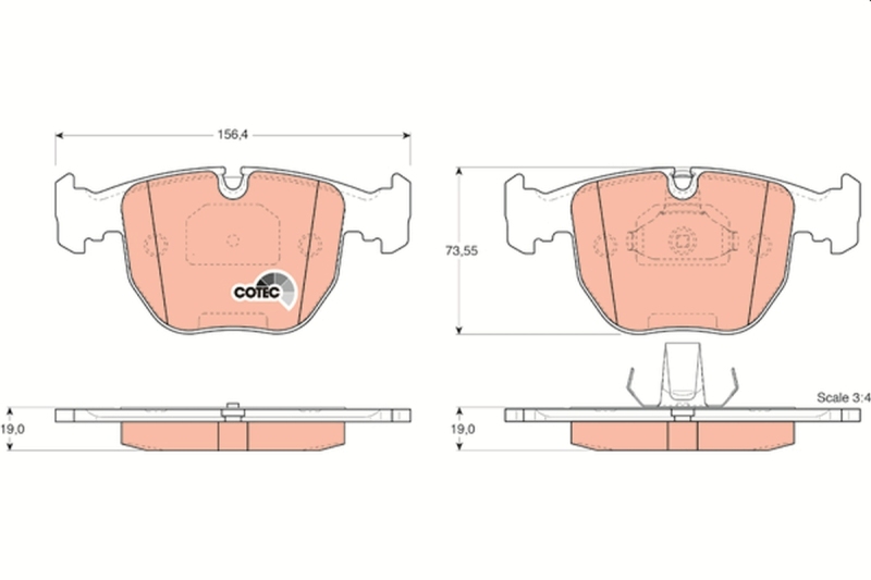 TRW Brake Pad Set, disc brake COTEC