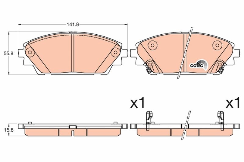 TRW Bremsbelagsatz, Scheibenbremse COTEC GDB3592