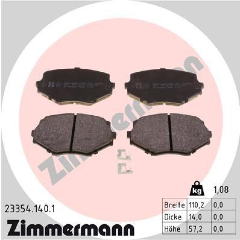 ZIMMERMANN Bremsbelagsatz, Scheibenbremse 23354.140.1