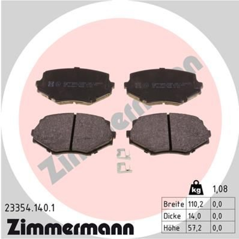 ZIMMERMANN Brake Pad Set, disc brake