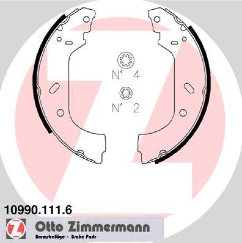 ZIMMERMANN Bremsbackensatz 10990.111.6