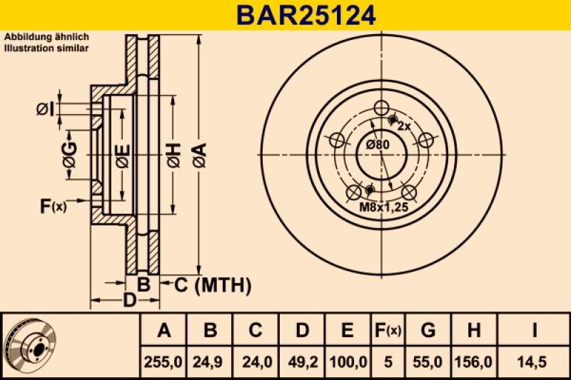 2x BARUM Brake Disc