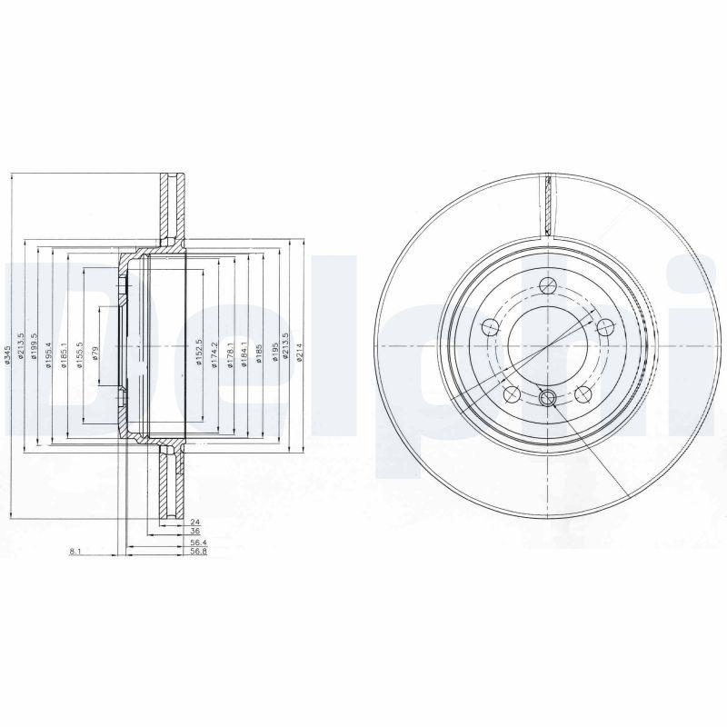 2x DELPHI Bremsscheibe BG9789