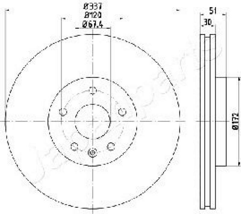 2x JAPANPARTS Bremsscheibe