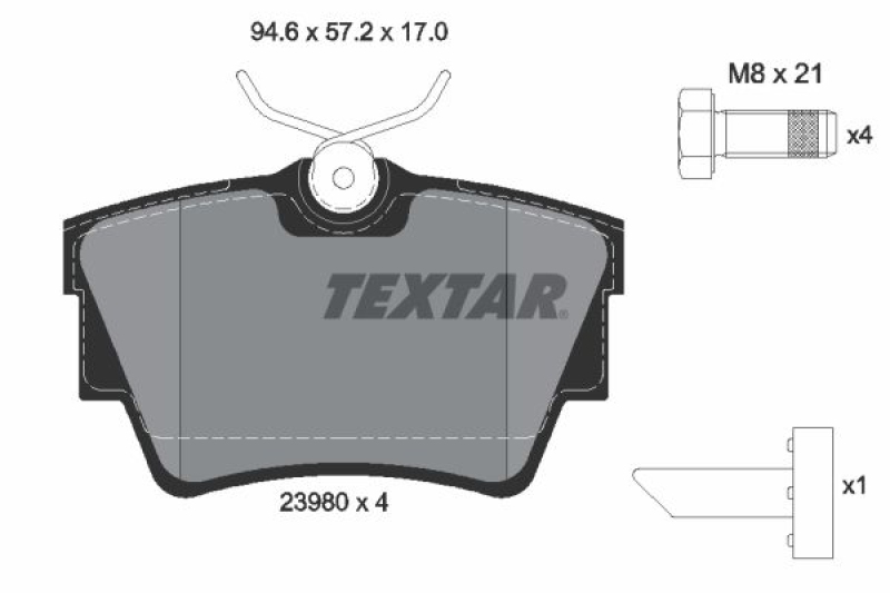 TEXTAR Bremsbelagsatz, Scheibenbremse Q+ 2398001