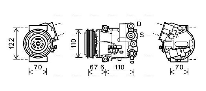 AVA QUALITY COOLING Compressor, air conditioning
