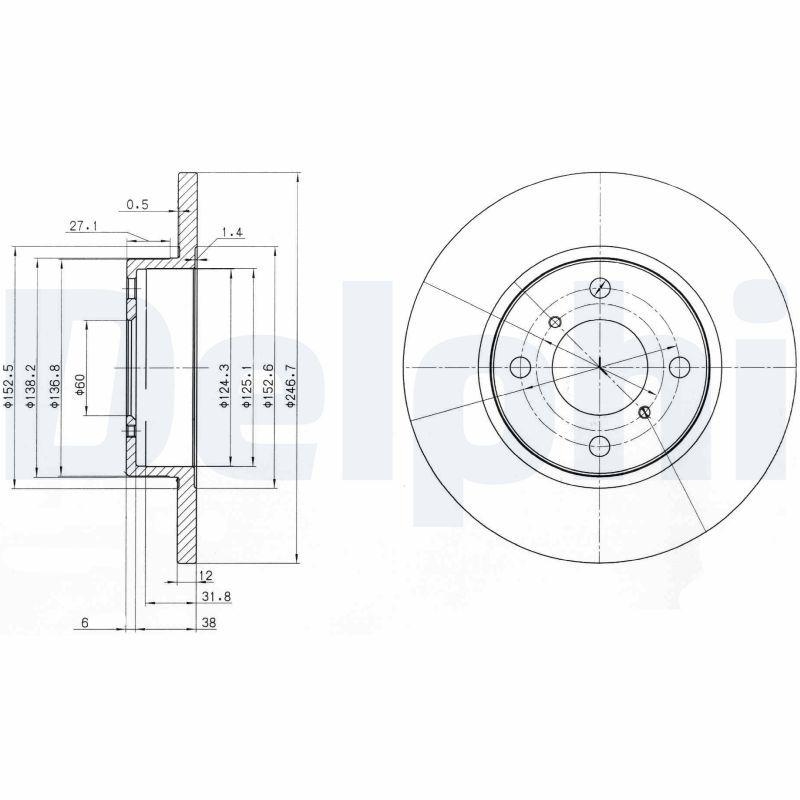 2x DELPHI Bremsscheibe BG3769