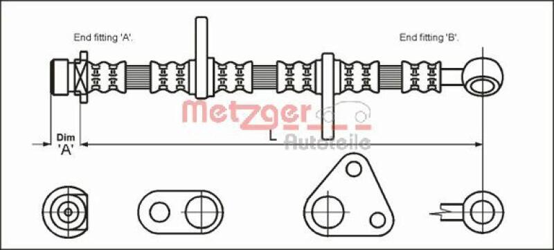 METZGER Bremsschlauch 4113279