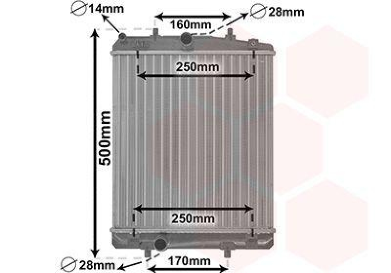 VAN WEZEL Radiator, engine cooling