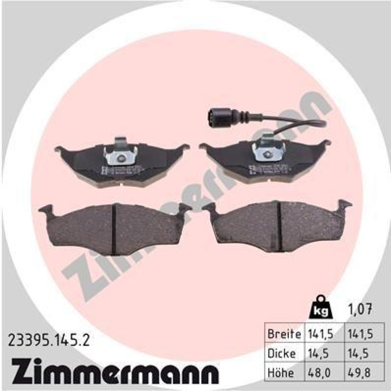 ZIMMERMANN Bremsbelagsatz, Scheibenbremse 23395.145.2