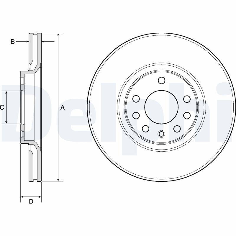 2x DELPHI Bremsscheibe BG3770C