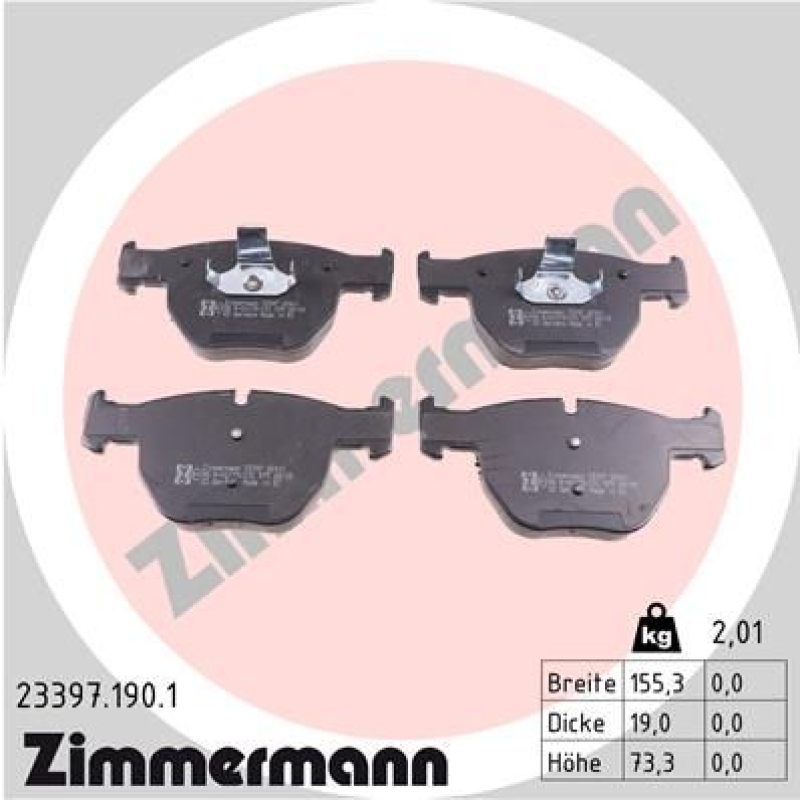 ZIMMERMANN Bremsbelagsatz, Scheibenbremse