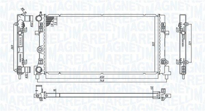 MAGNETI MARELLI Kühler, Motorkühlung