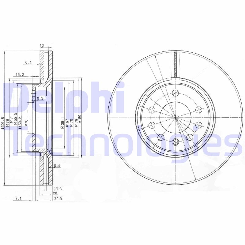 2x DELPHI Bremsscheibe