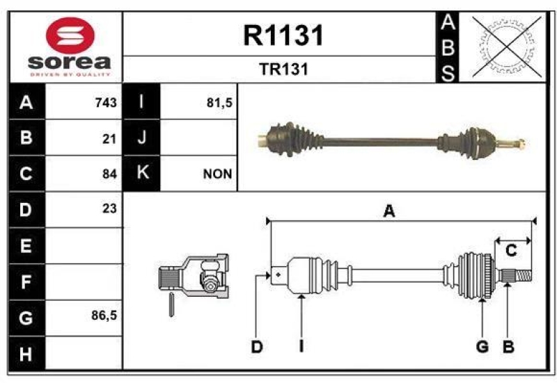 SNRA Drive Shaft