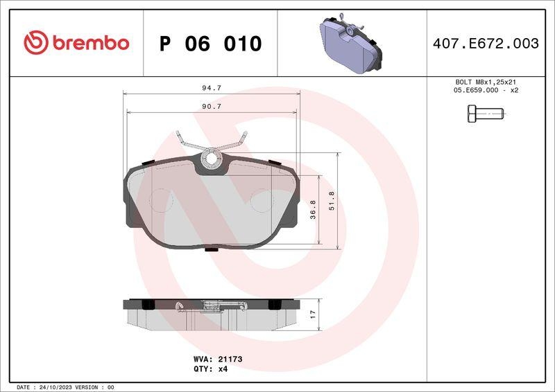 Brembo Bremsscheiben 260mm + Bremsbeläge Vorne passend für BMW 3 E30 316 318