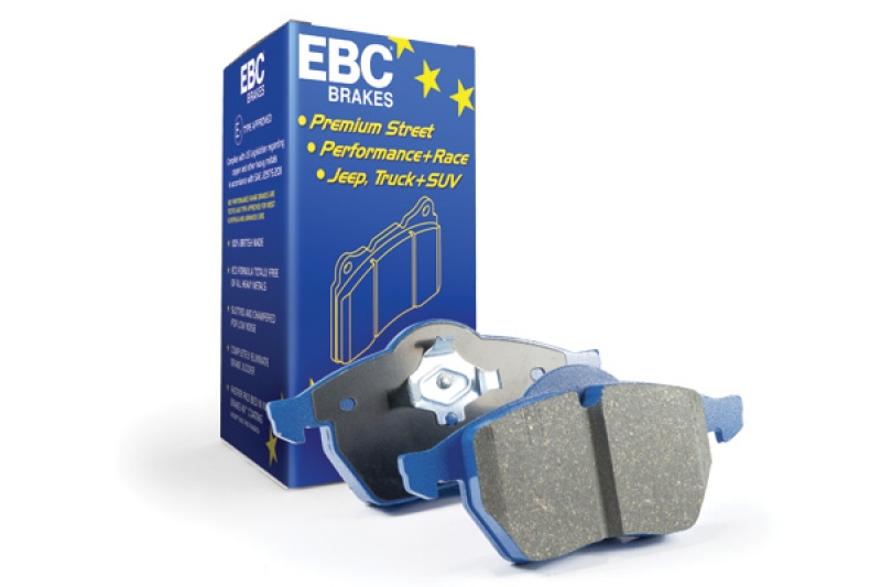 EBC Brakes Bremsbelagsatz, Scheibenbremse Bluestuff-Material weist eine stabile Reibung von 0,52μ auf