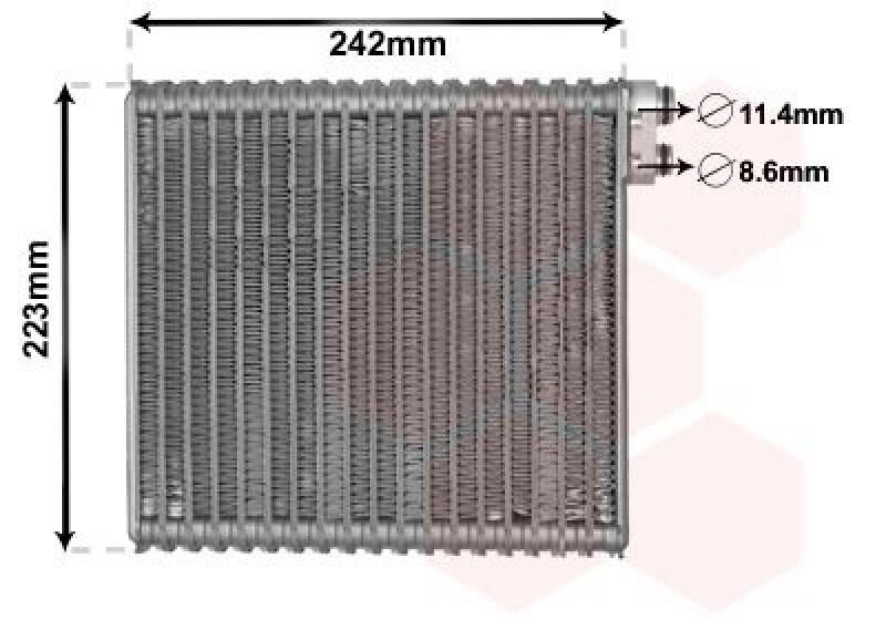 VAN WEZEL Evaporator, air conditioning