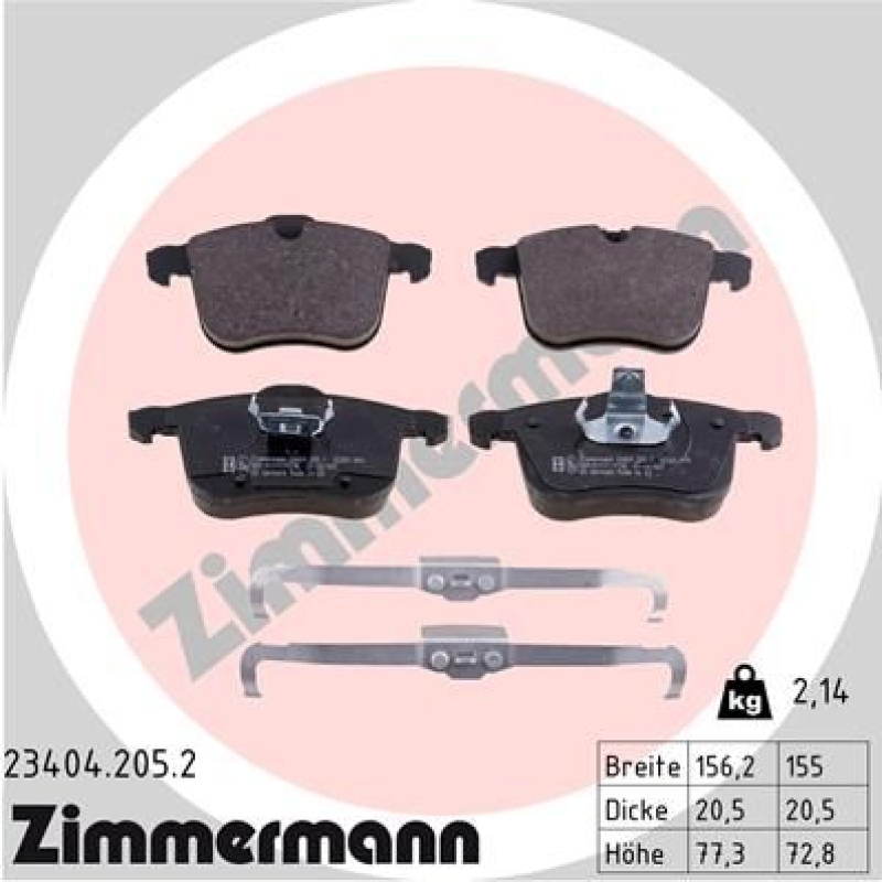 ZIMMERMANN Brake Pad Set, disc brake