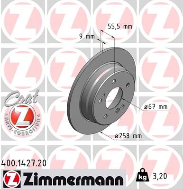 2x ZIMMERMANN Bremsscheibe COAT Z