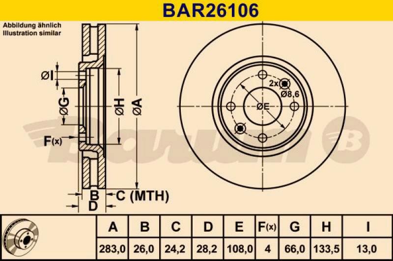 2x BARUM Bremsscheibe