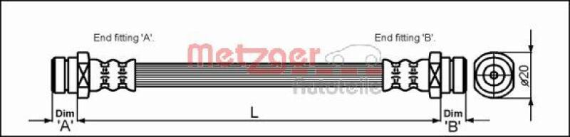 METZGER Bremsschlauch 4113310