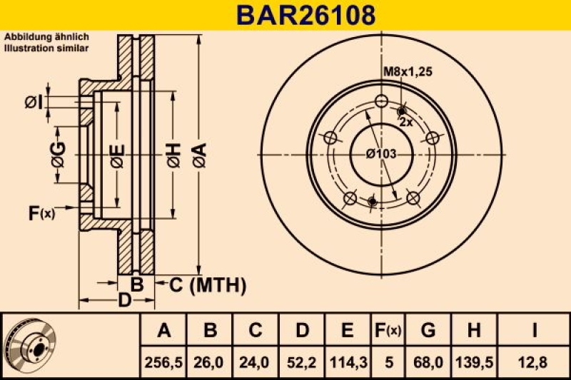 2x BARUM Bremsscheibe