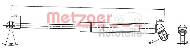 METZGER Gasfeder, Koffer-/Laderaum 2110376