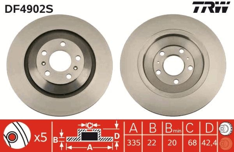 2x TRW Brake Disc