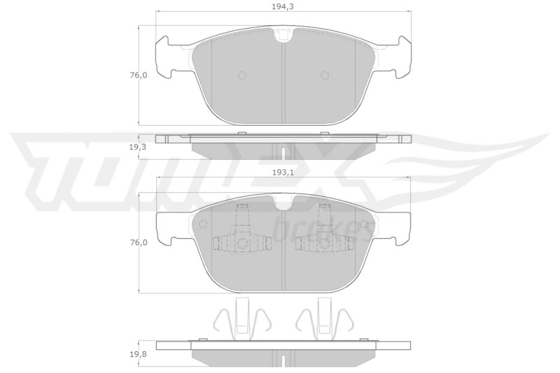 TOMEX Brakes Brake Pad Set, disc brake