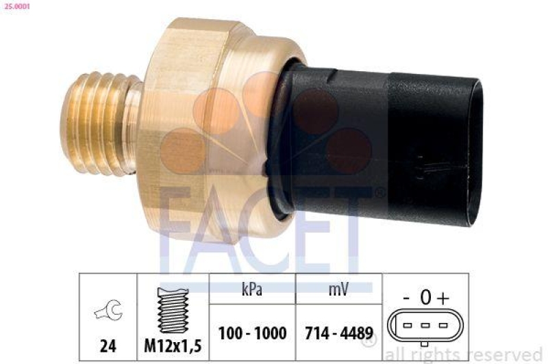 FACET Sender Unit, oil pressure Made in Italy - OE Equivalent