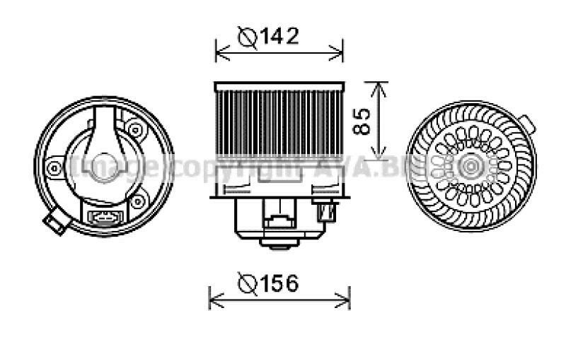 AVA QUALITY COOLING Electric Motor, interior blower