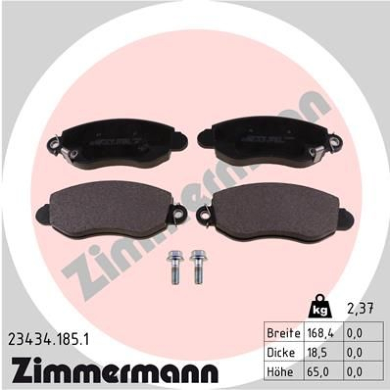 ZIMMERMANN Bremsbelagsatz, Scheibenbremse 23434.185.1