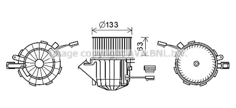 AVA QUALITY COOLING Electric Motor, interior blower