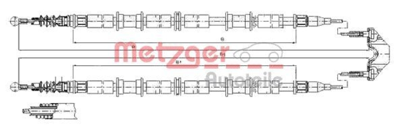 METZGER Seilzug, Feststellbremse 115865
