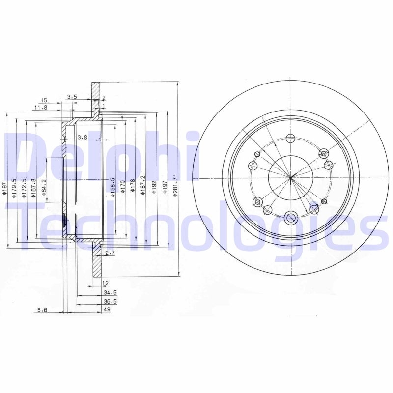 2x DELPHI Bremsscheibe