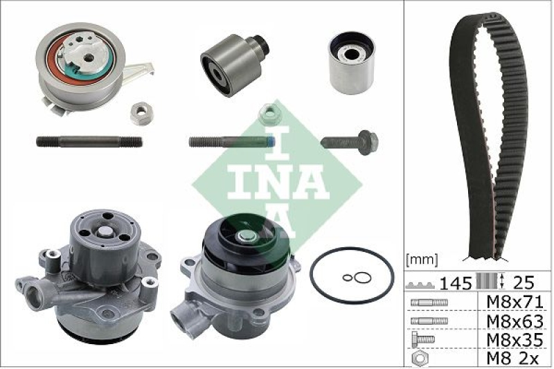 INA Water Pump & Timing Belt Set