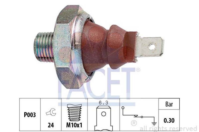 FACET Oil Pressure Switch Made in Italy - OE Equivalent