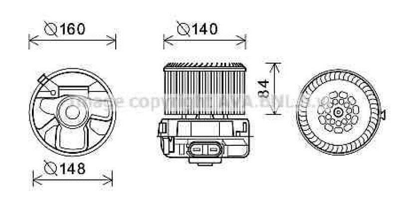 AVA QUALITY COOLING Elektromotor, Innenraumgebläse