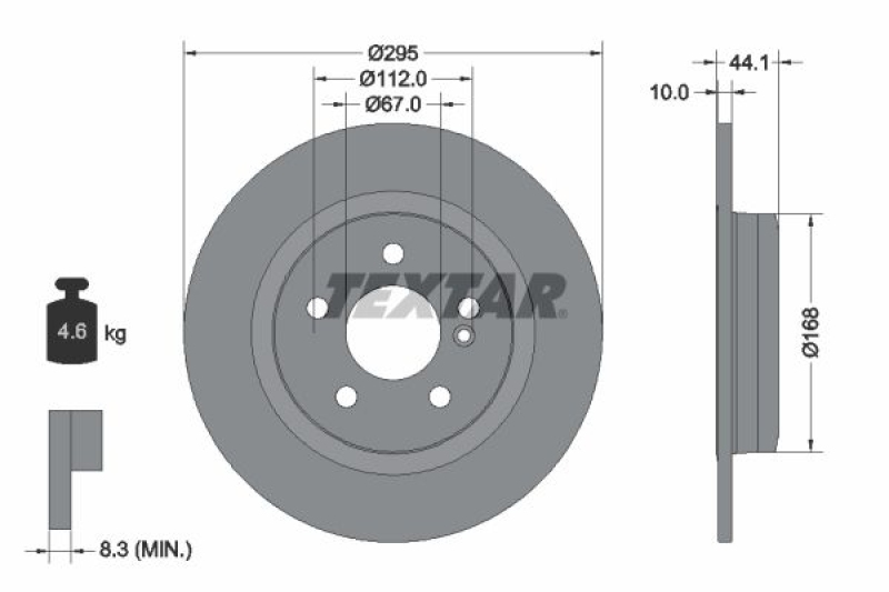 2x TEXTAR Bremsscheibe PRO