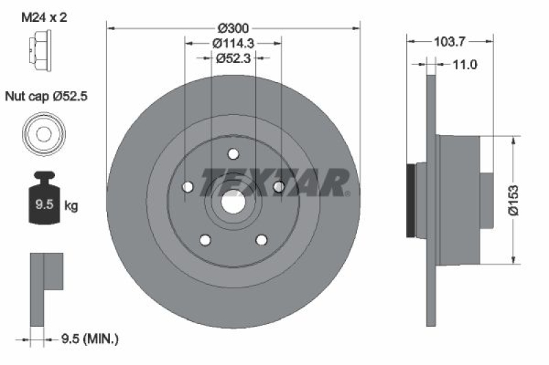 2x TEXTAR Bremsscheibe PRO