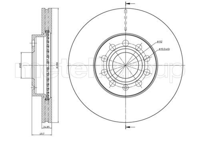 2x METELLI Brake Disc