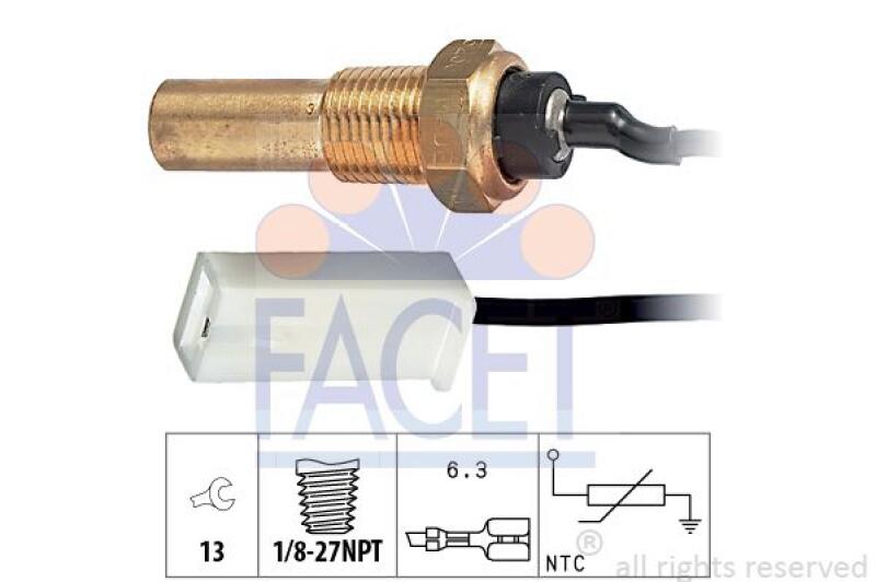 FACET Sensor, Kühlmitteltemperatur Made in Italy - OE Equivalent