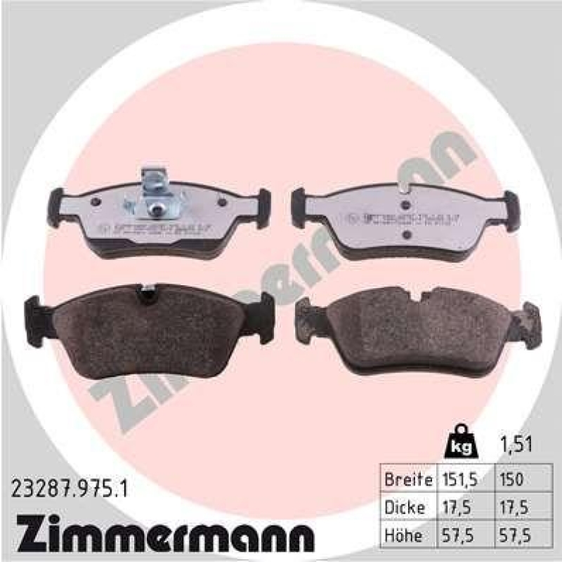 ZIMMERMANN Bremsbelagsatz, Scheibenbremse rd:z 23287.975.1